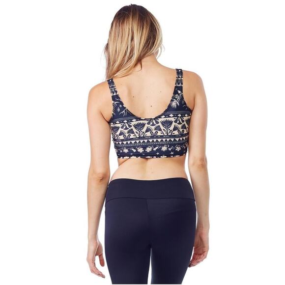 Teeki Crop Top Size M/L Yoga Pilates Moon Flower Lover Style Anti Microbial Gym - Picture 3 of 7